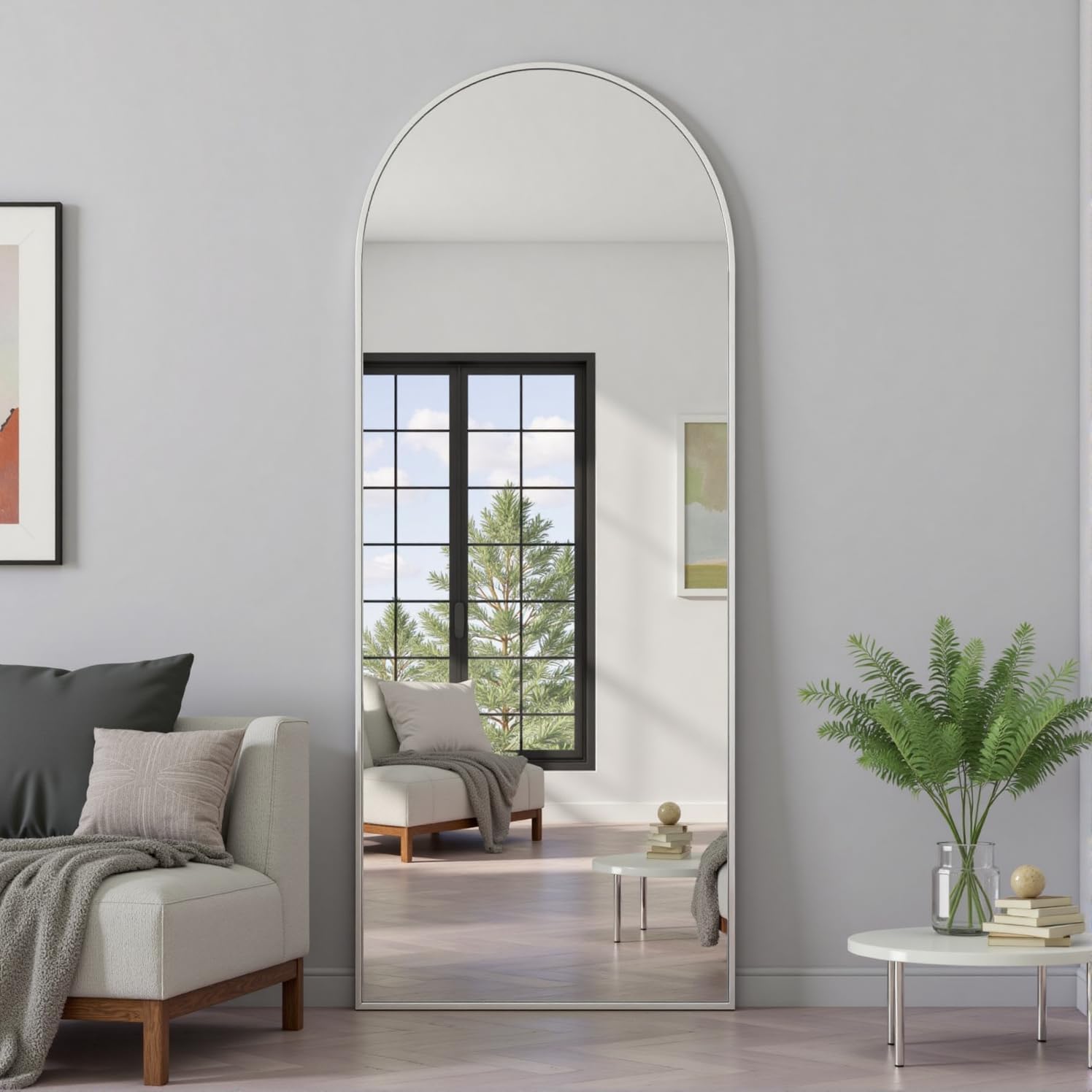 Mirrorae Arched Full Length Mirror 70 x 26 Inch, Black