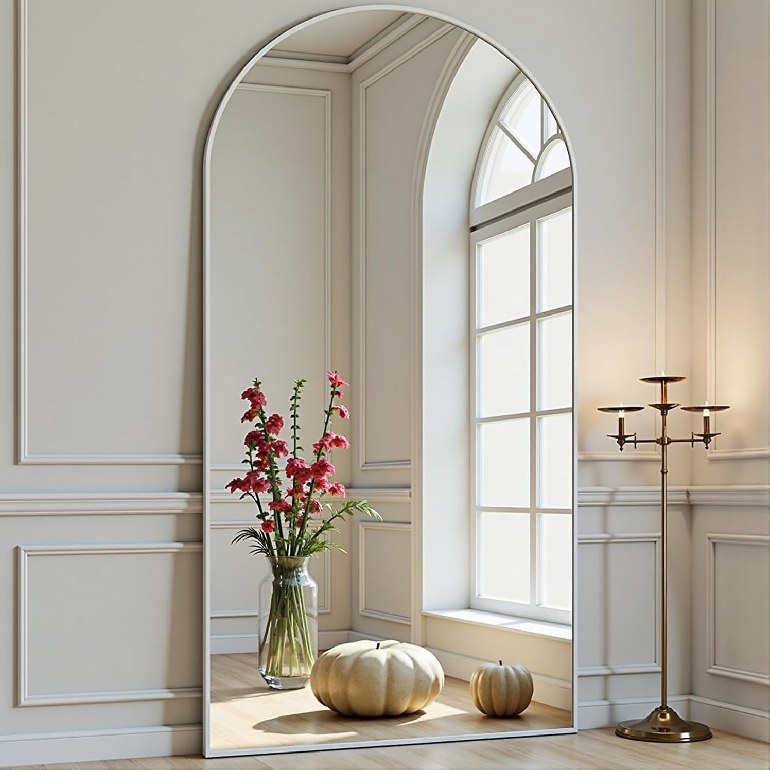 Mirrorae Arched Full Length Mirror 70 x 26 Inch, Black
