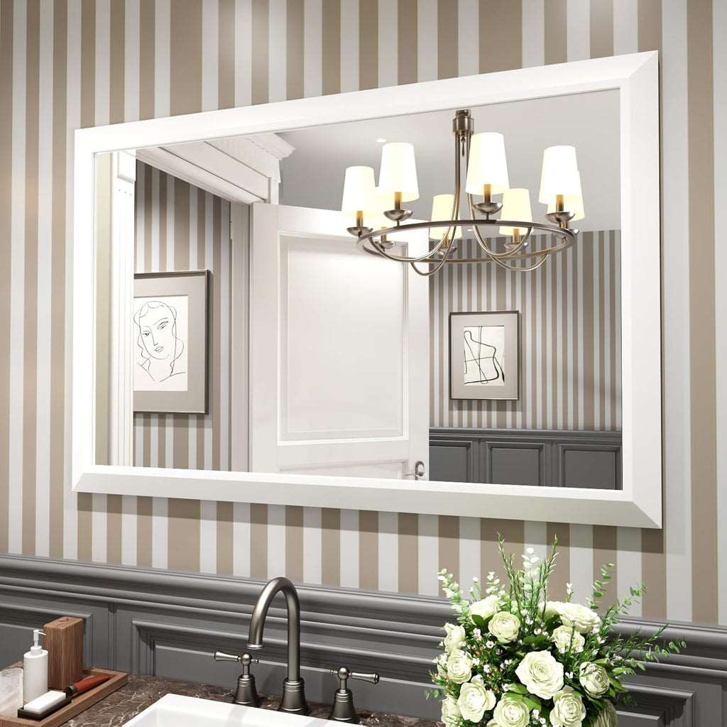 Mirrorae Bathroom Wall Mirror 36 x 32 Inch, Black