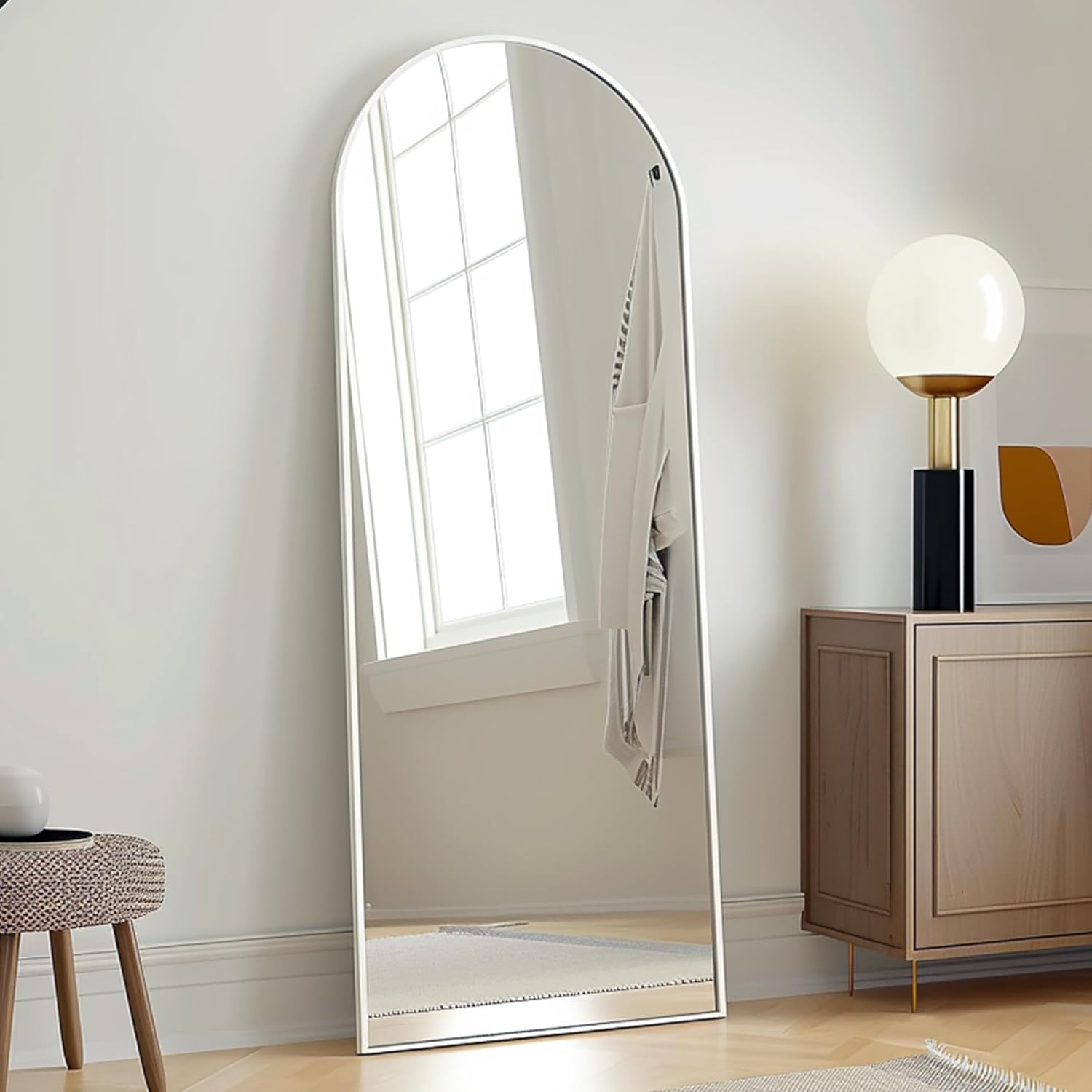 Mirrorae Arched Full Length Mirror 70 x 26 Inch, Black