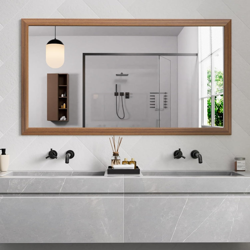 Mirrorae Bathroom Wall Mirror 36 x 32 Inch, Black