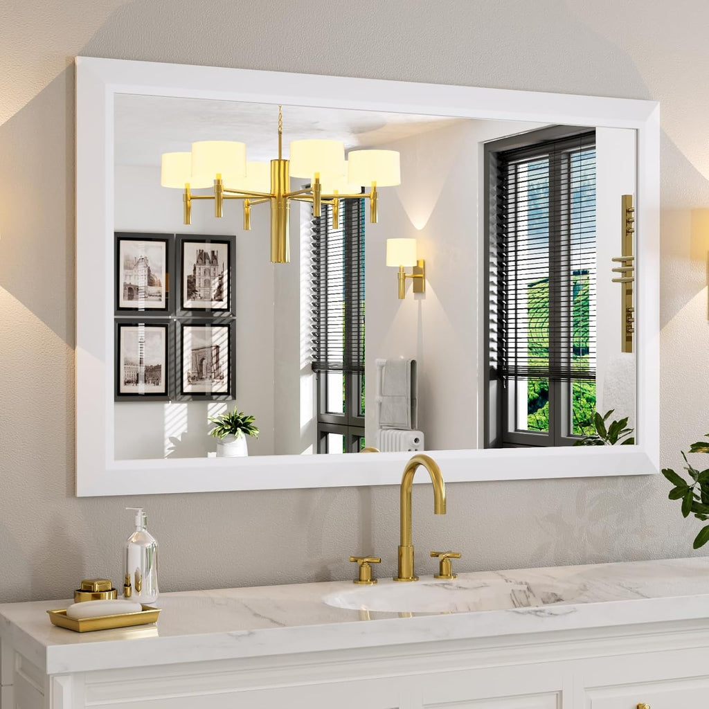 Mirrorae Bathroom Wall Mirror 36 x 32 Inch, Black