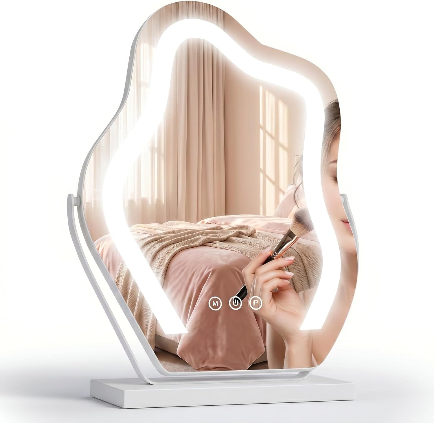 Mirrorae Cloud Vanity Mirror with Lights 17 Inch, Champagne Gold
