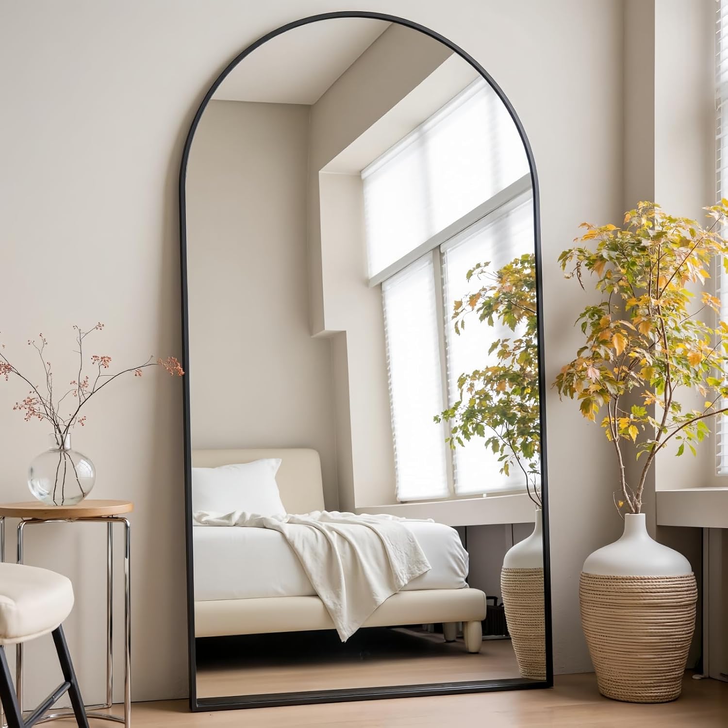 Mirrorae Arched Full Length Mirror 70 x 26 Inch, Black