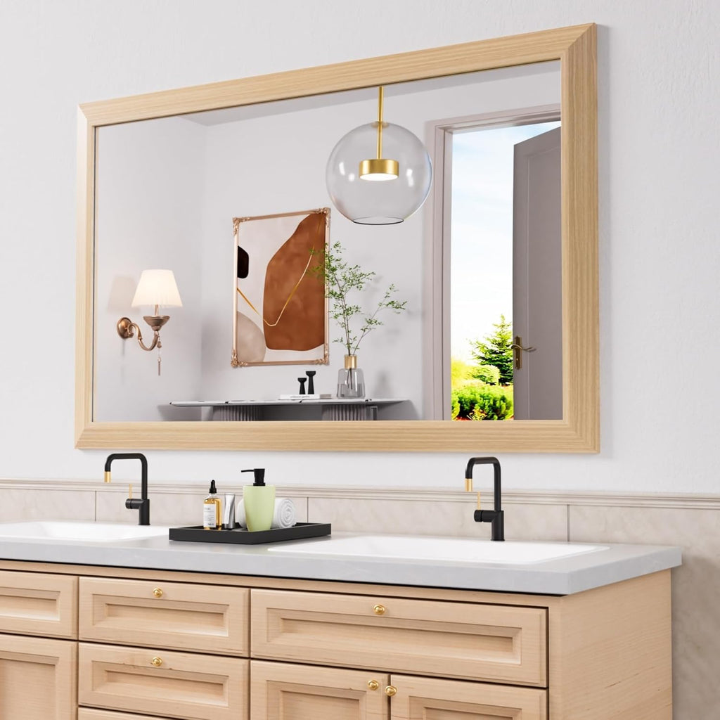 Mirrorae Bathroom Wall Mirror 36 x 32 Inch, Black