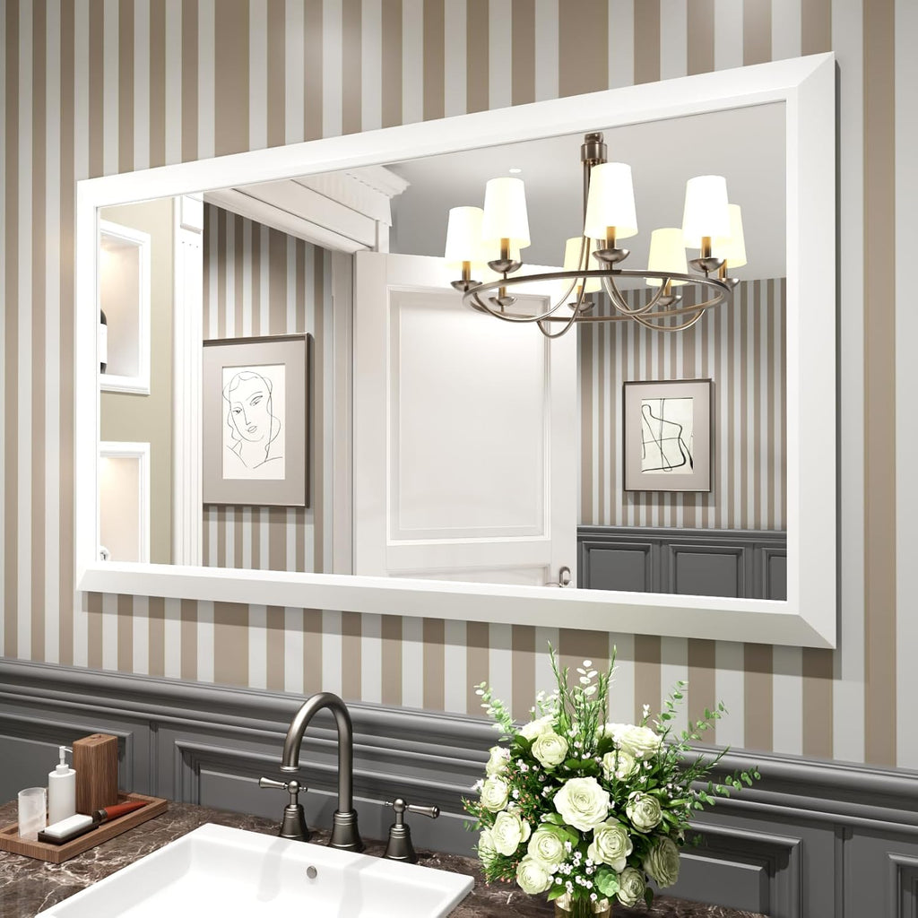 Mirrorae Bathroom Wall Mirror 36 x 32 Inch, Black