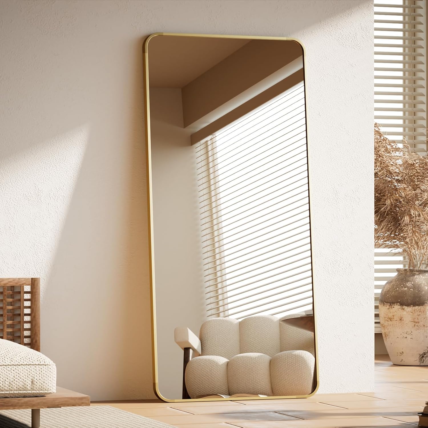 Mirrorae Full Length Floor Mirror 56 x 21 Inch, Black