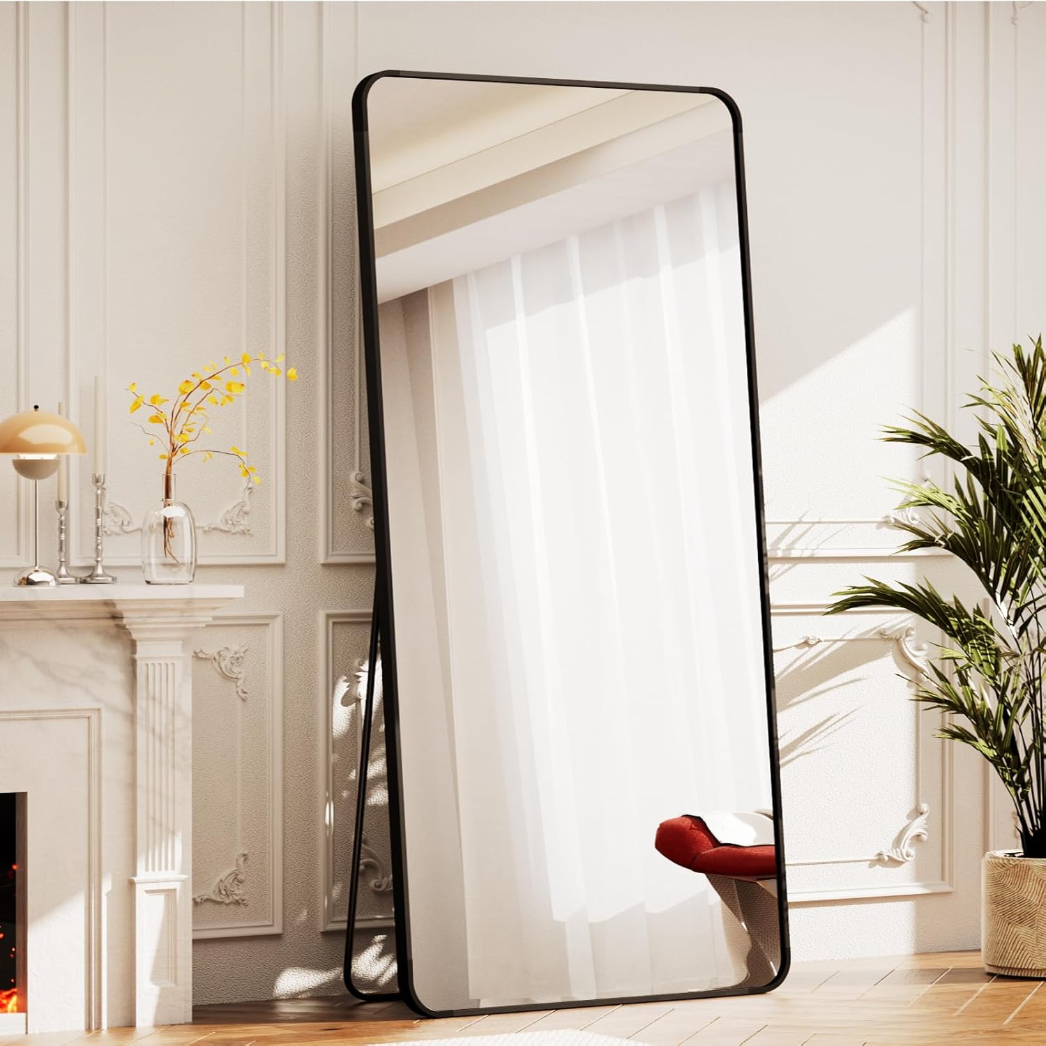 Mirrorae Full Length Floor Mirror 56 x 21 Inch, Black
