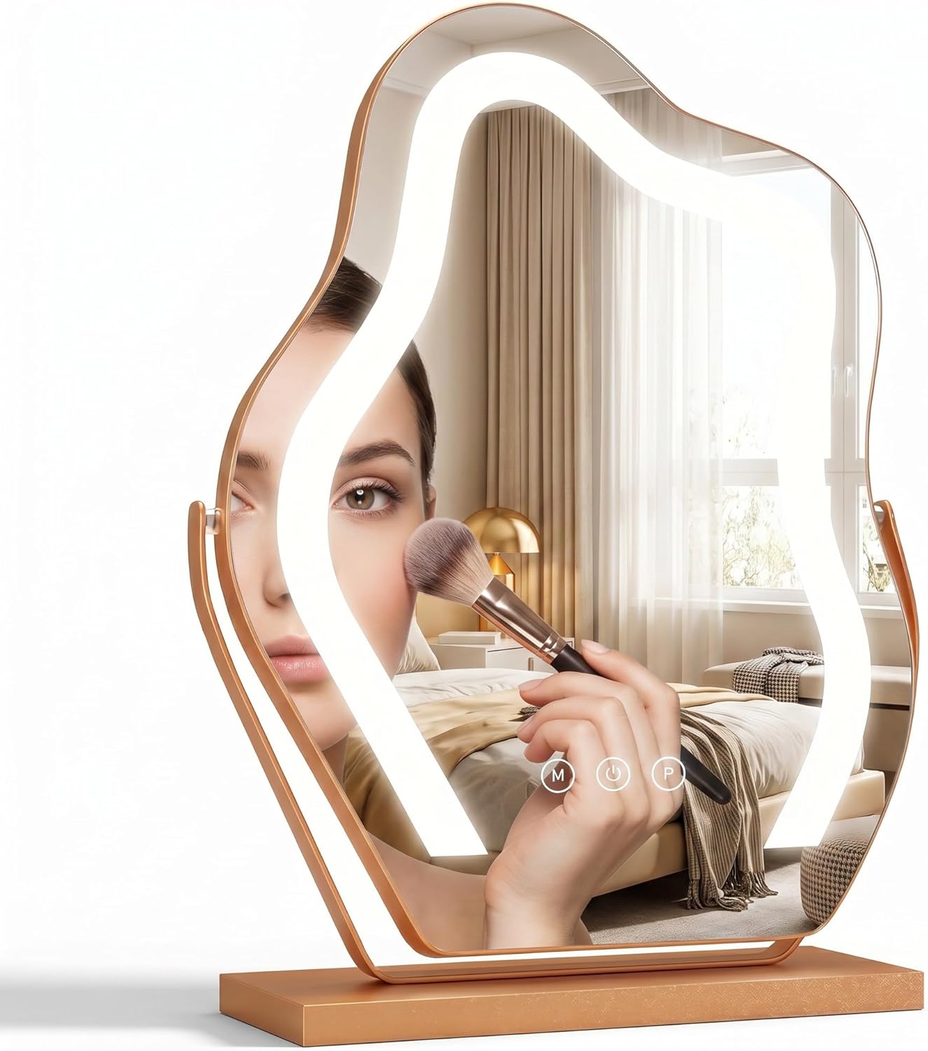 Mirrorae Cloud Vanity Mirror with Lights 17 Inch, Champagne Gold