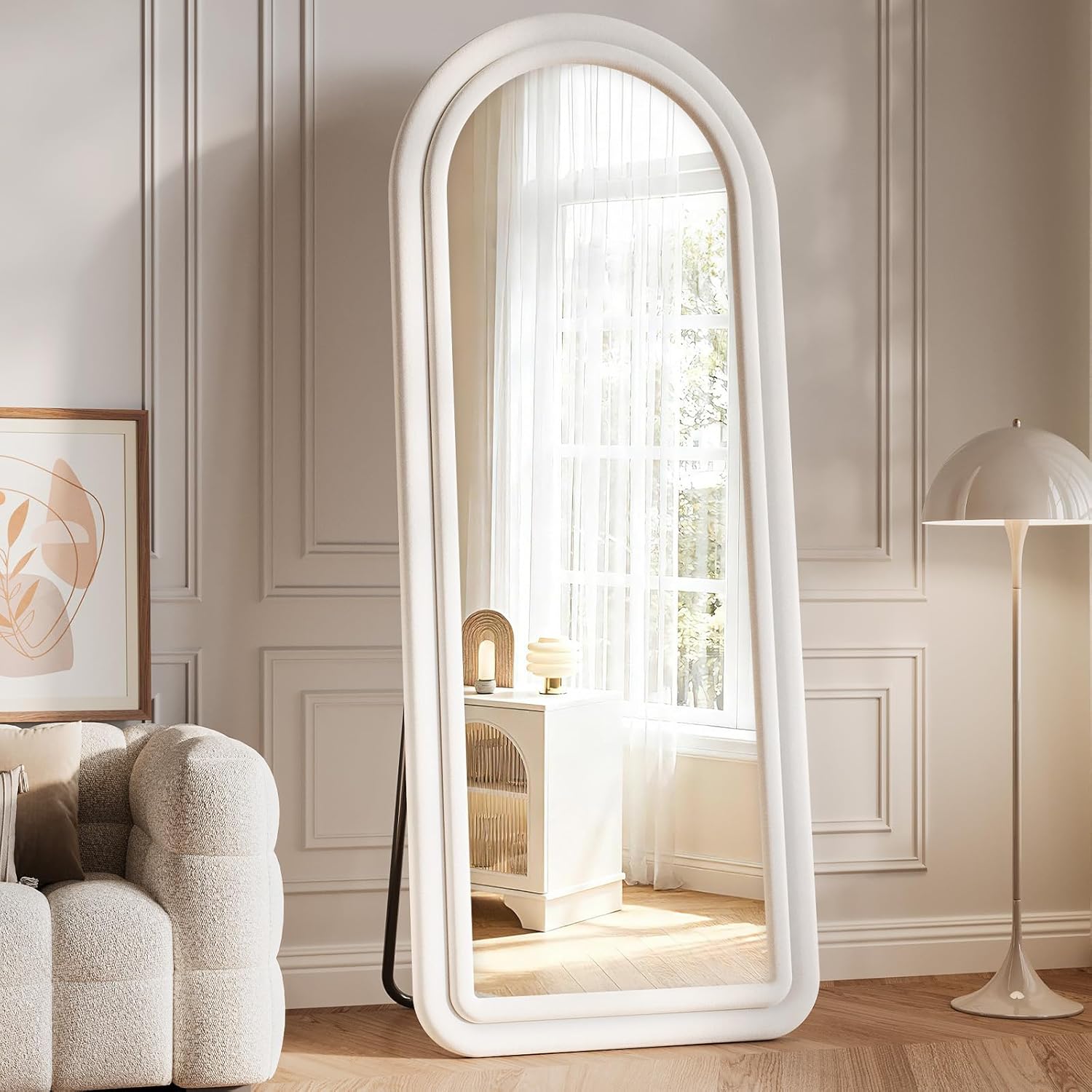Mirrorae Irregular Wavy Full Length Mirror 63 x 24 Inch, Green
