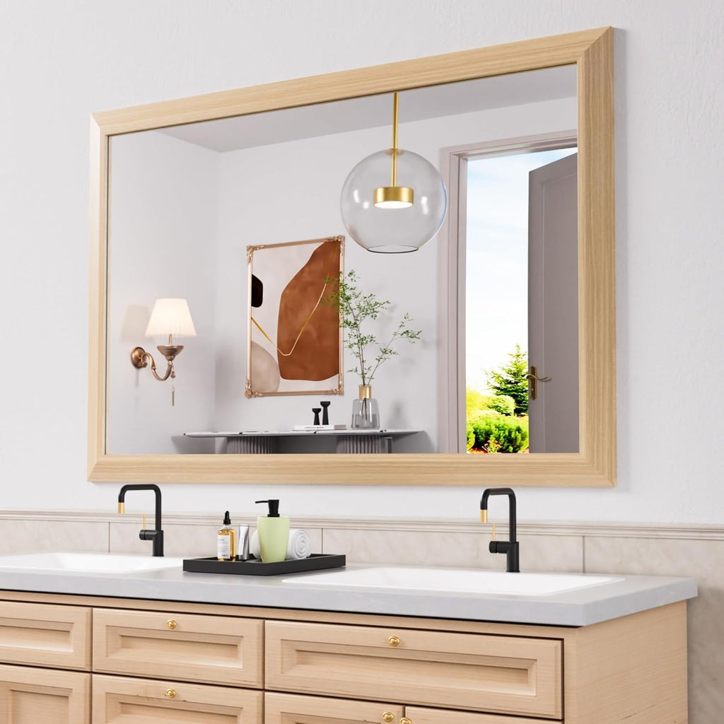 Mirrorae Bathroom Wall Mirror 36 x 32 Inch, Black