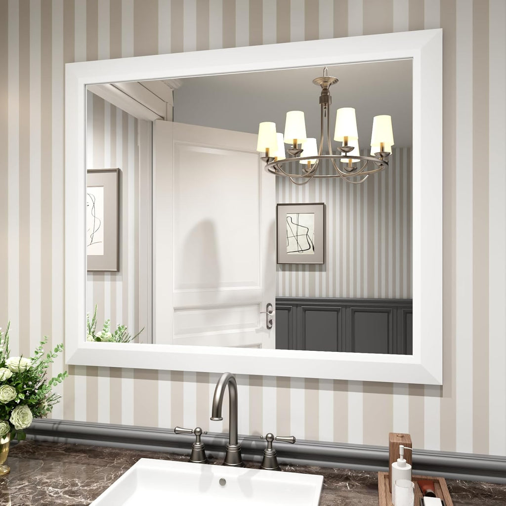 Mirrorae Bathroom Wall Mirror 36 x 32 Inch, Black