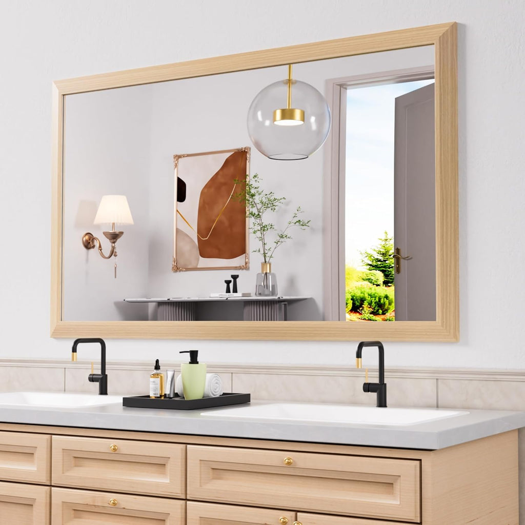 Mirrorae Bathroom Wall Mirror 36 x 32 Inch, Black