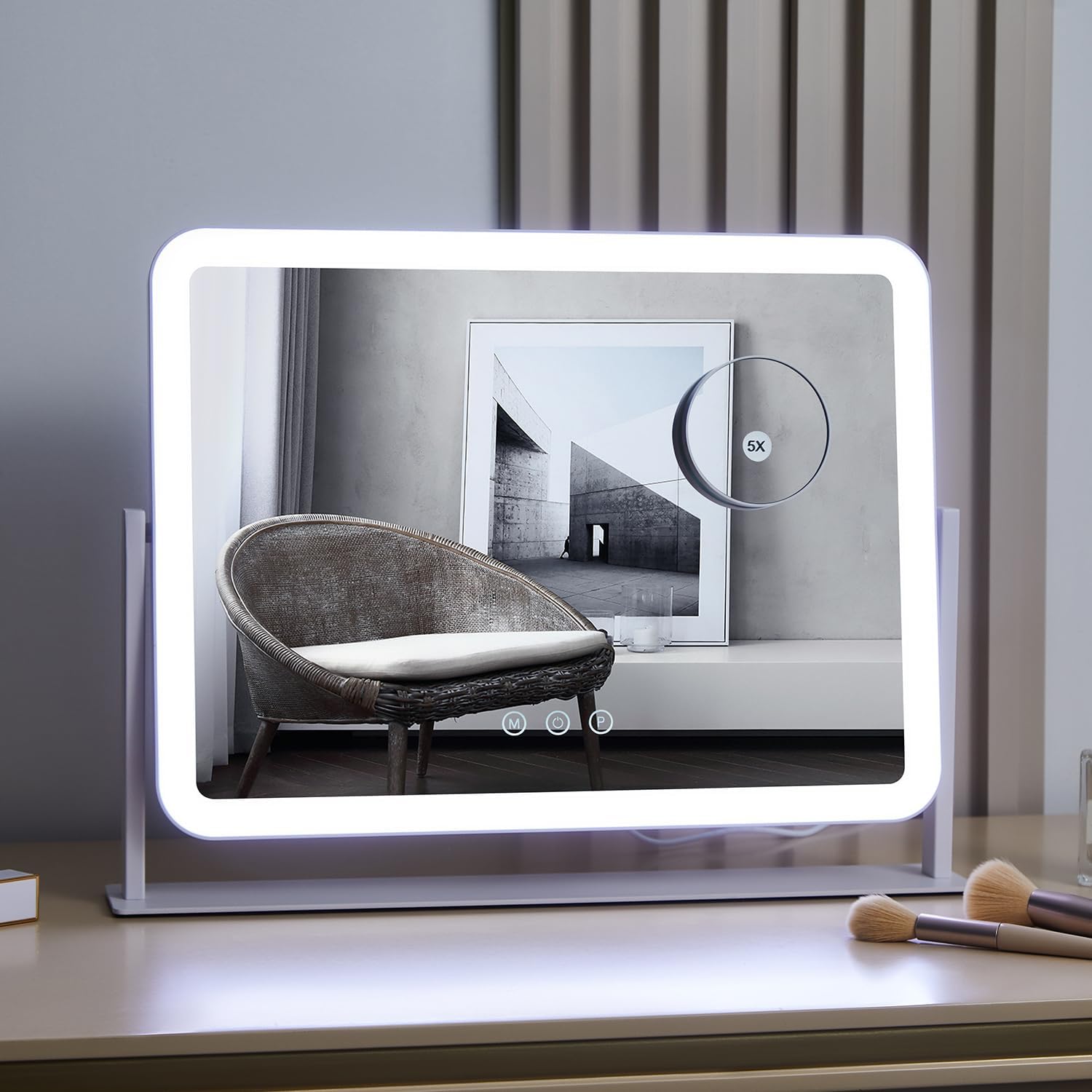 Mirrorae Vanity Mirror with Lights 17.4 x 13.5 Inch, White