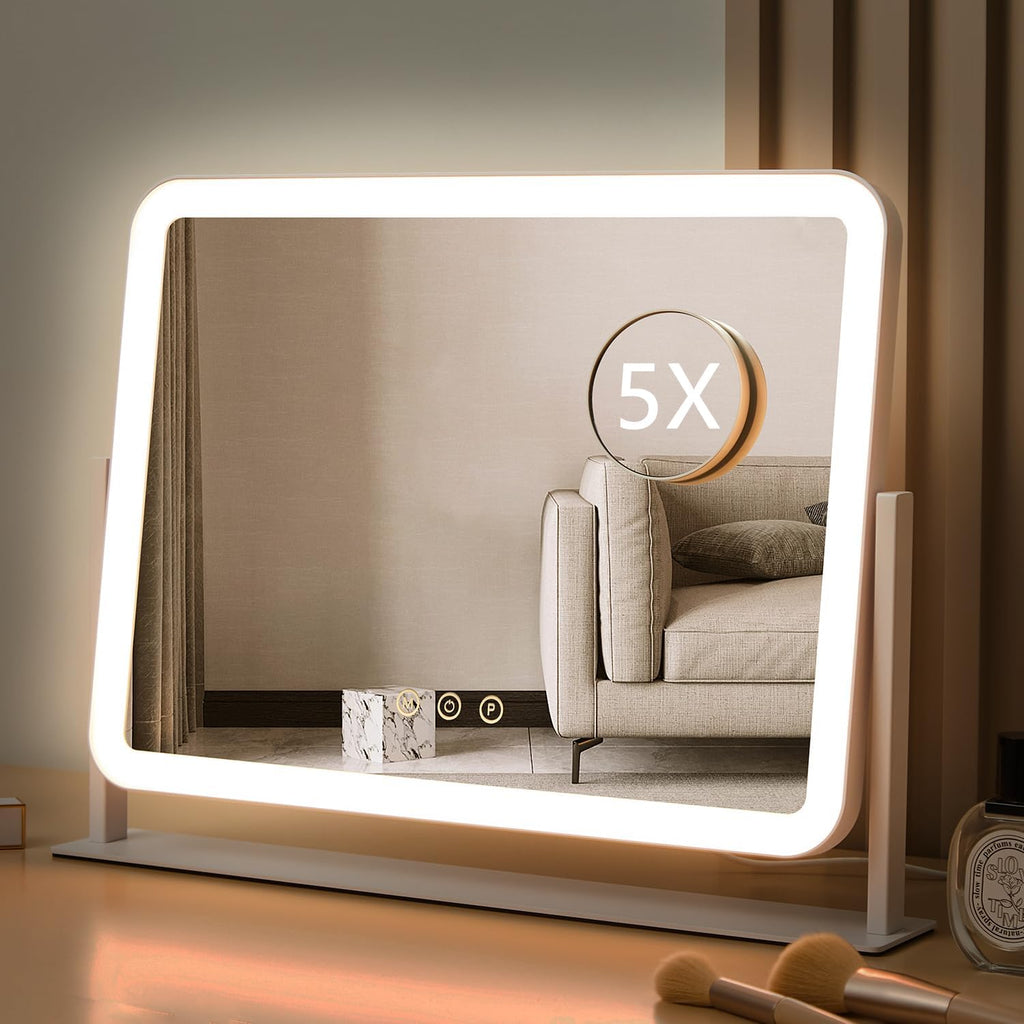 Mirrorae Vanity Mirror with Lights 17.4 x 13.5 Inch, White