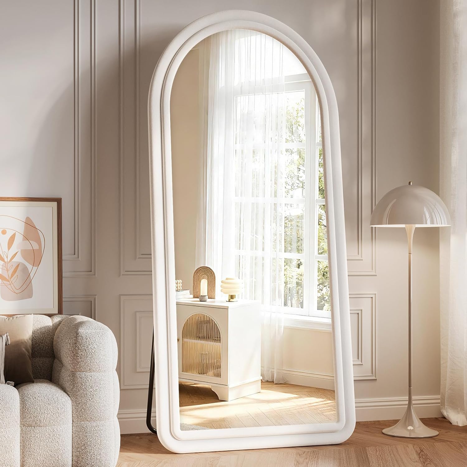 Mirrorae Irregular Wavy Full Length Mirror 63 x 24 Inch, Green