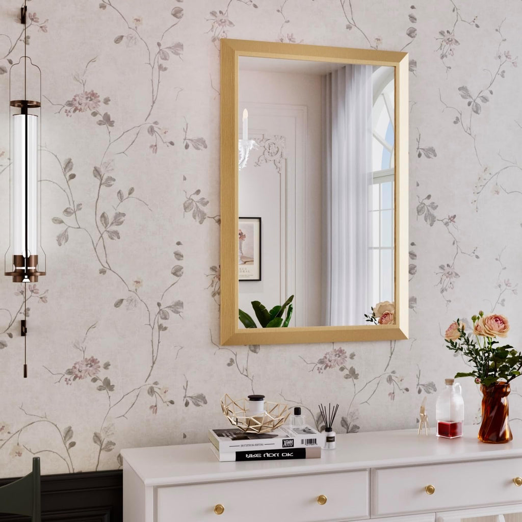 Mirrorae Bathroom Wall Mirror 36 x 32 Inch, Black