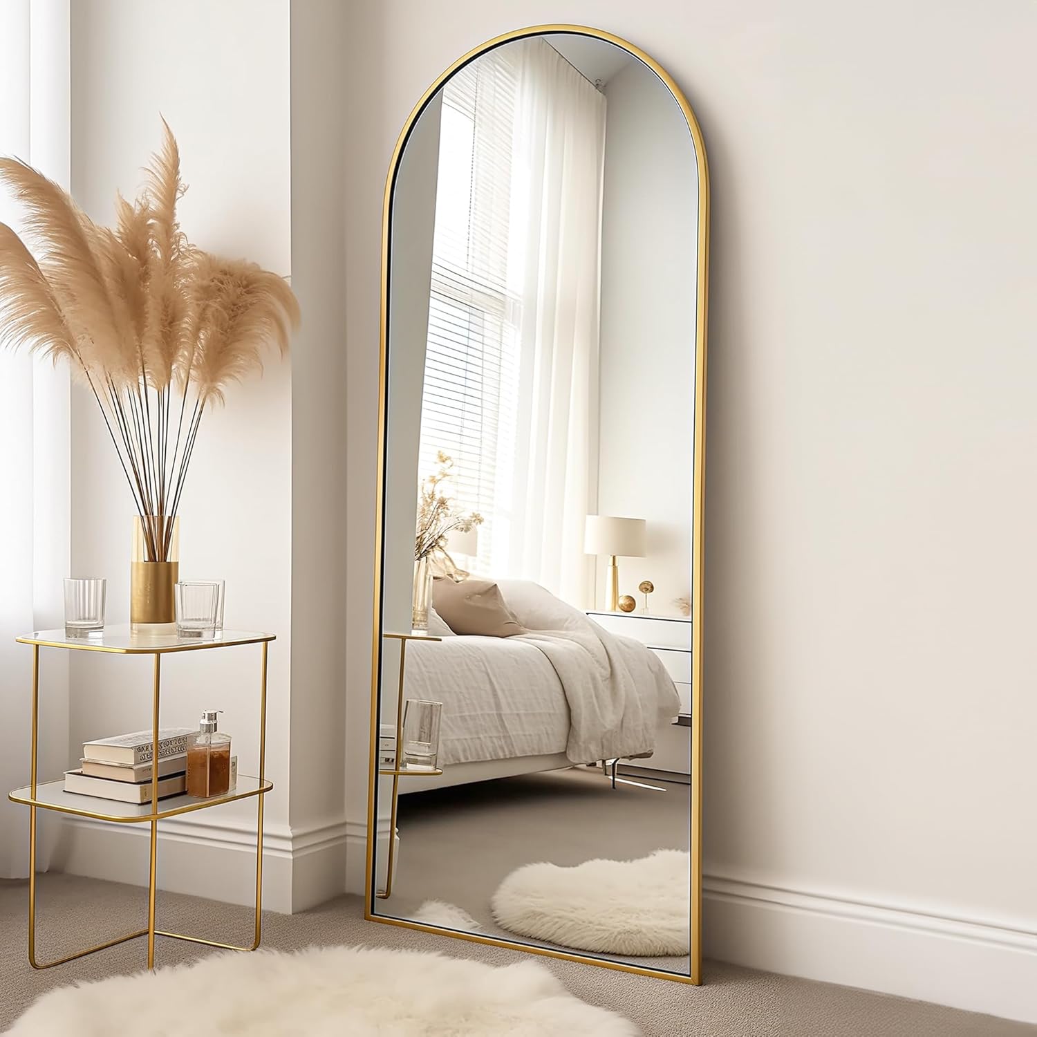 Mirrorae Arched Full Length Mirror 70 x 26 Inch, Black