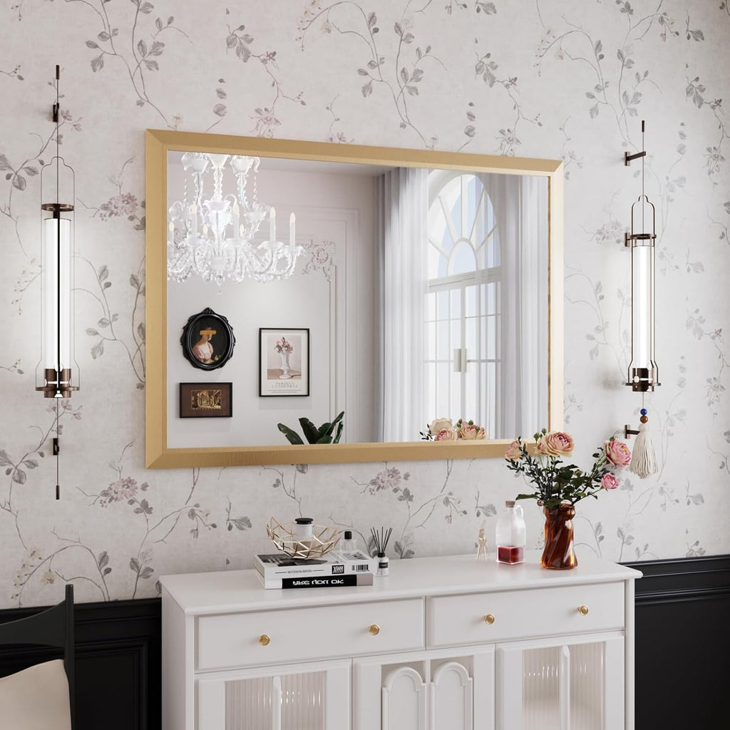 Mirrorae Bathroom Wall Mirror 36 x 32 Inch, Black