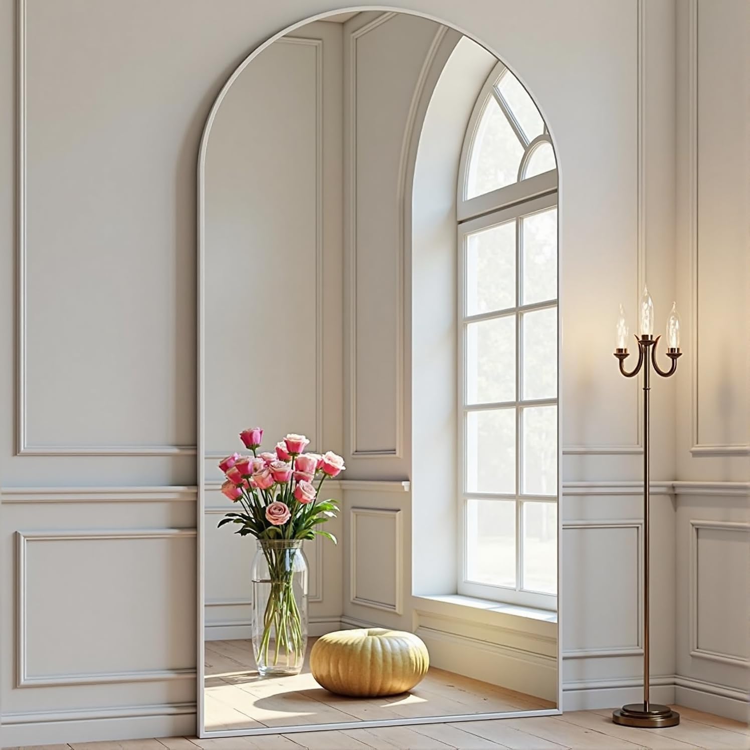 Mirrorae Arched Full Length Mirror 70 x 26 Inch, Black