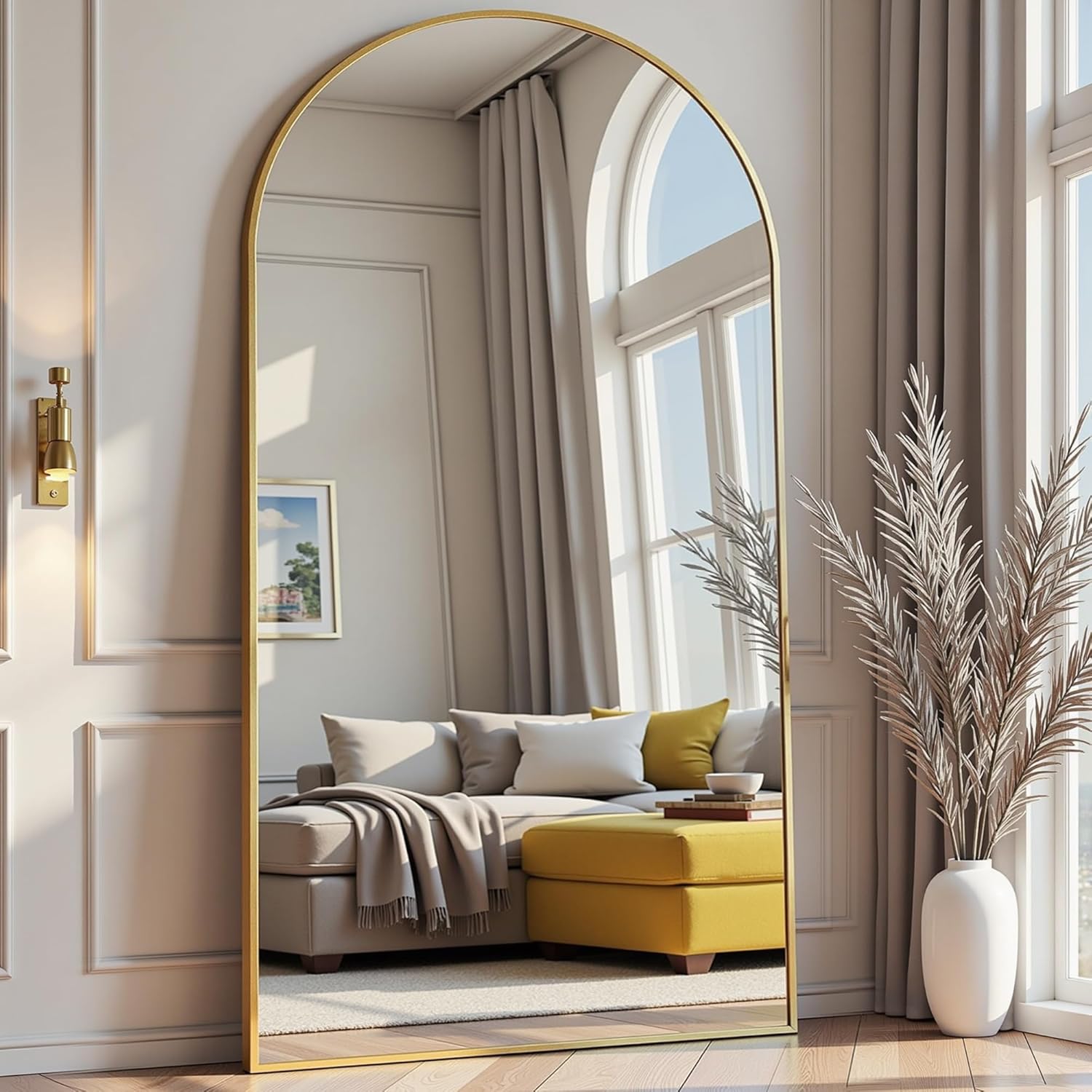 Mirrorae Arched Full Length Mirror 70 x 26 Inch, Black