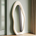 Mirrorae Irregular Wavy Floor Mirror 63 x 24 Inch, Green