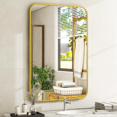 Mirrorae Bathroom Wall Mirror 48 x 30 Inch, Silver