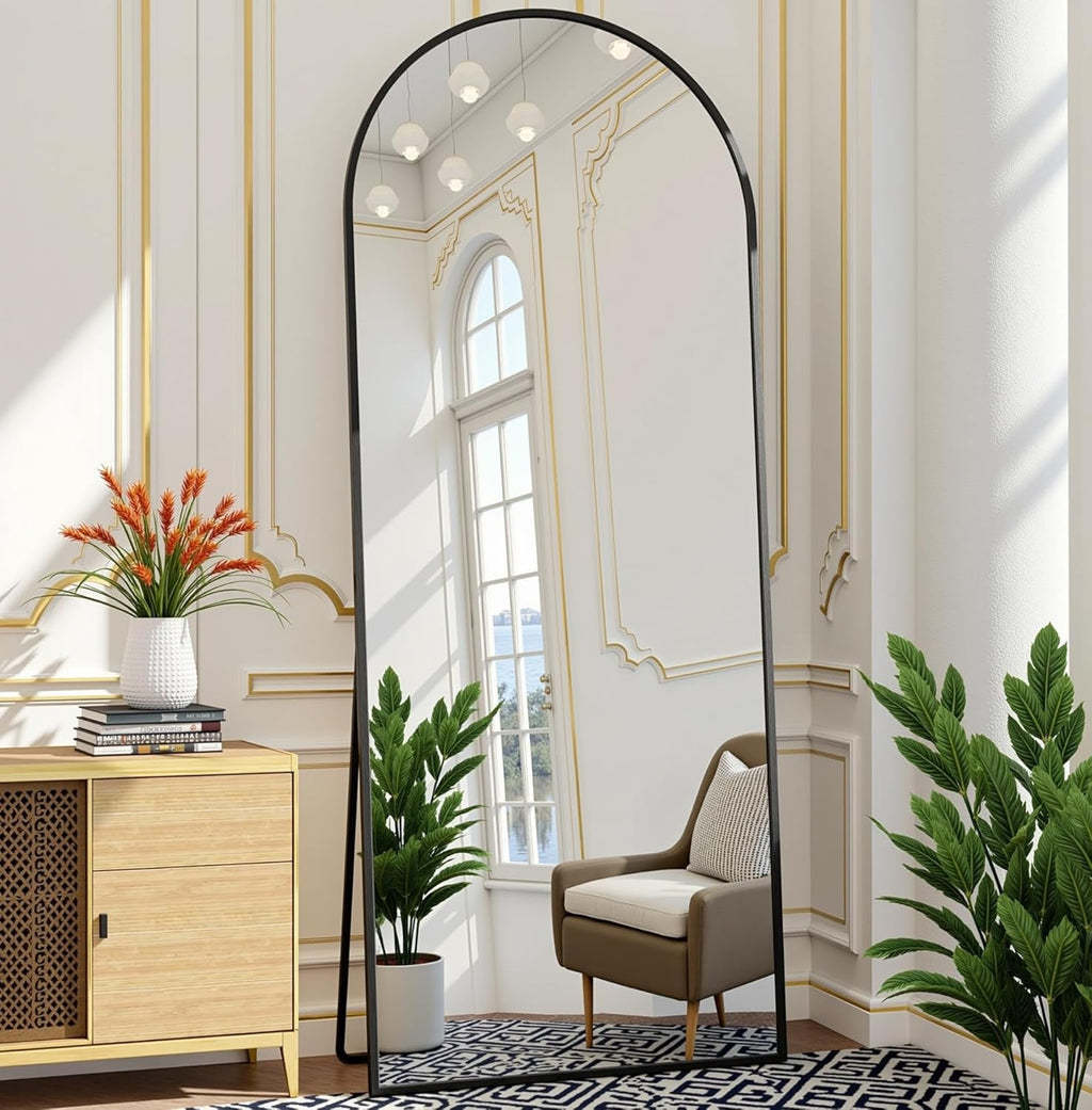 Mirrorae Arched Full Length Mirror 70 x 26 Inch, Black
