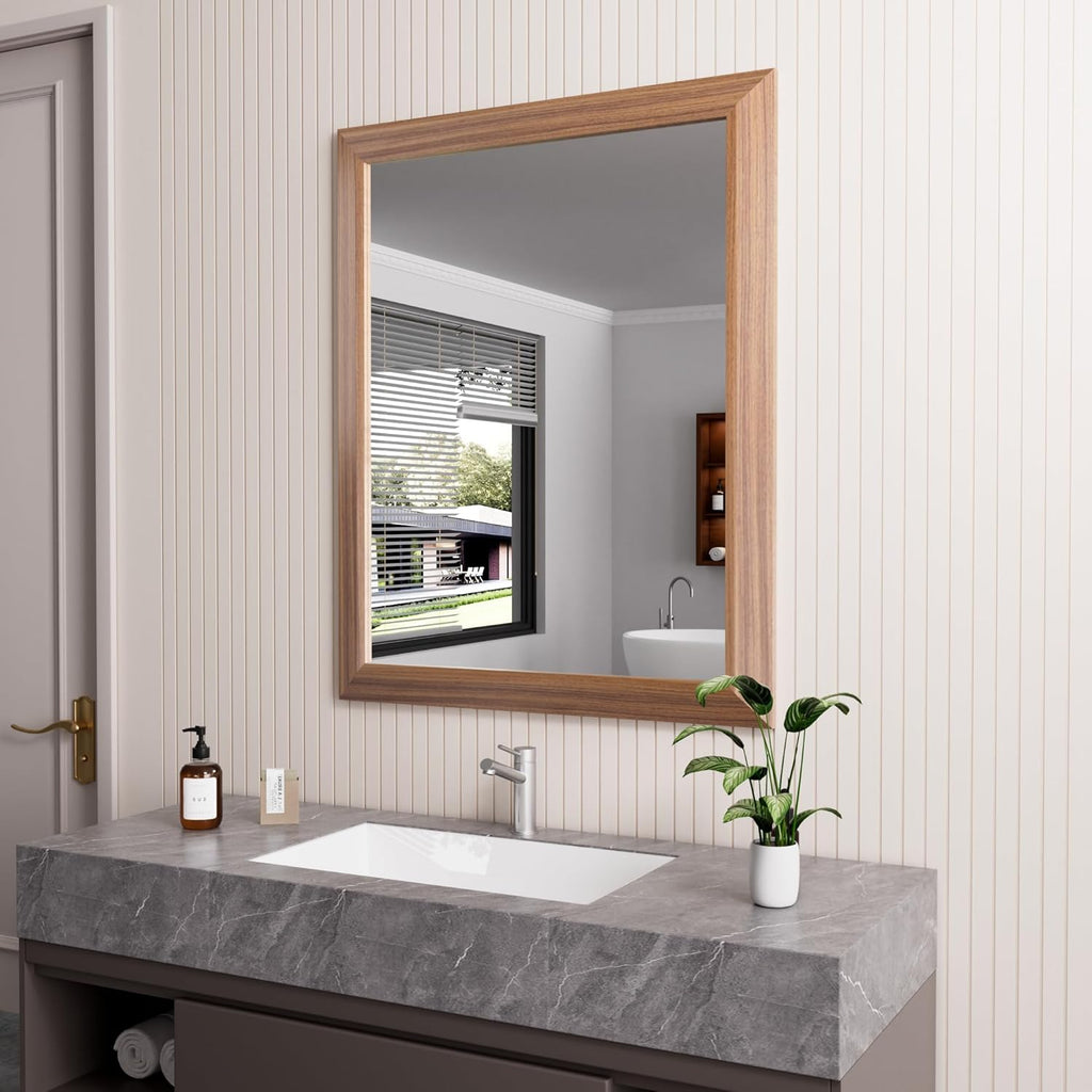 Mirrorae Bathroom Wall Mirror 36 x 32 Inch, Black