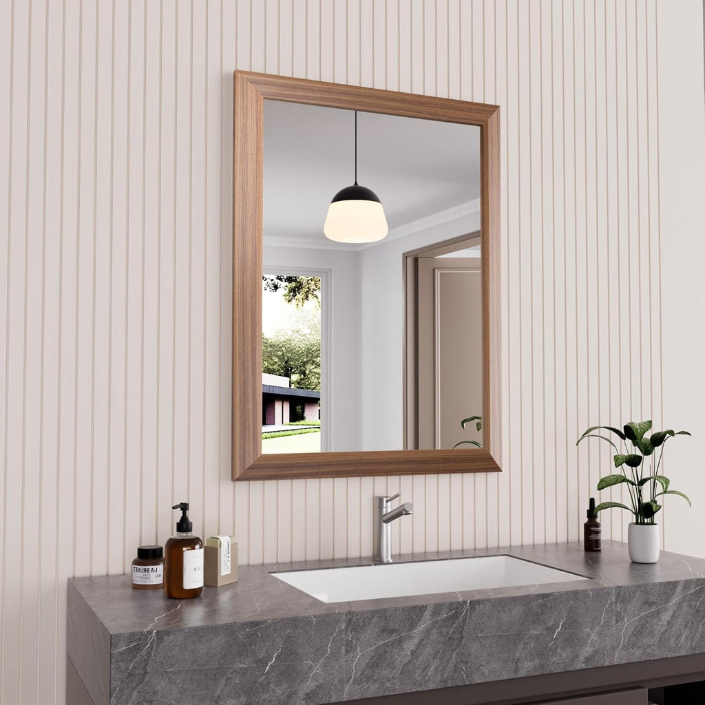 Mirrorae Bathroom Wall Mirror 36 x 32 Inch, Black